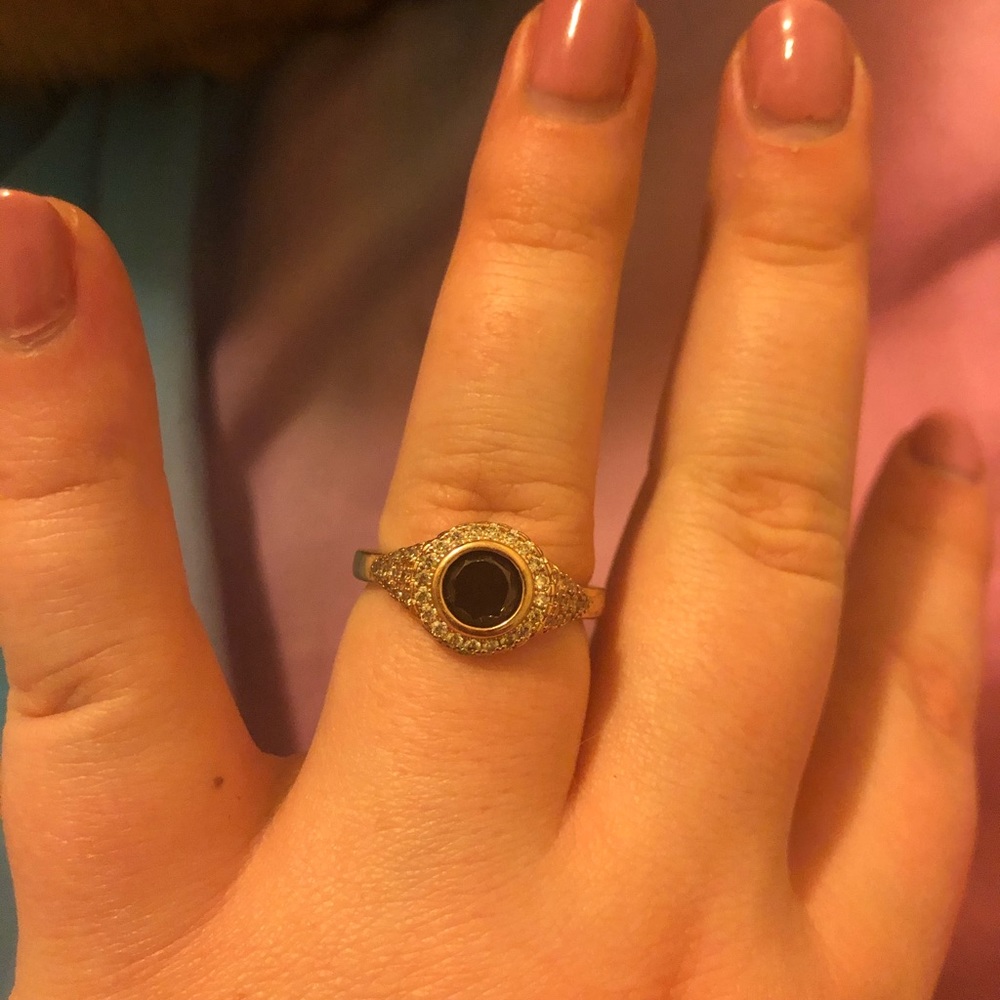 Art Deco style ring with black gem